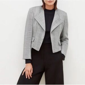 MM Lafleur Gray Cropped Tailored Blazer